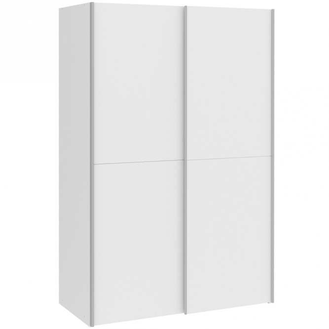Szafa 2-drzwiowa OZZULA drążek i półki drzwi przesuwne 120cm biała Szafa 2-drzwiowa OZZULA drążek i półki drzwi przesuwne 120cm biała