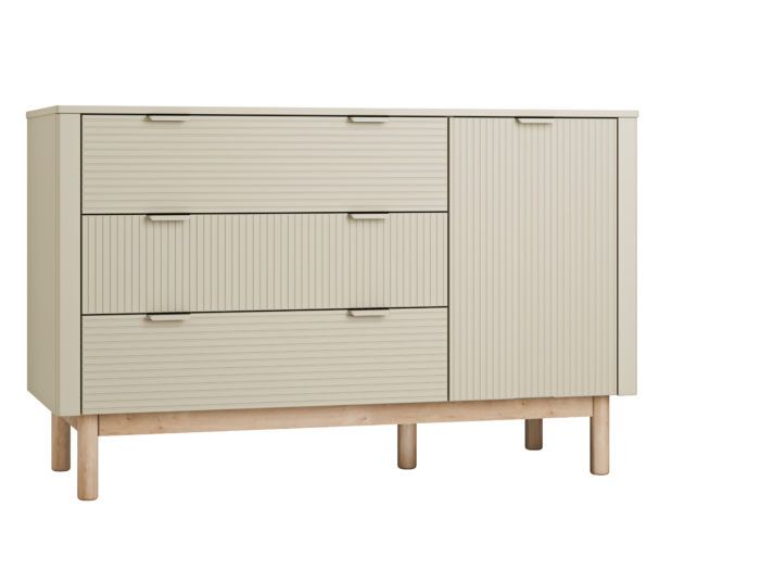 Komoda 1-drzwiowa z szufladami MILOO 144x90 beżowa
