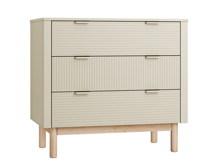 Komoda z szufladami MILOO 100x90 beżowa frezowana