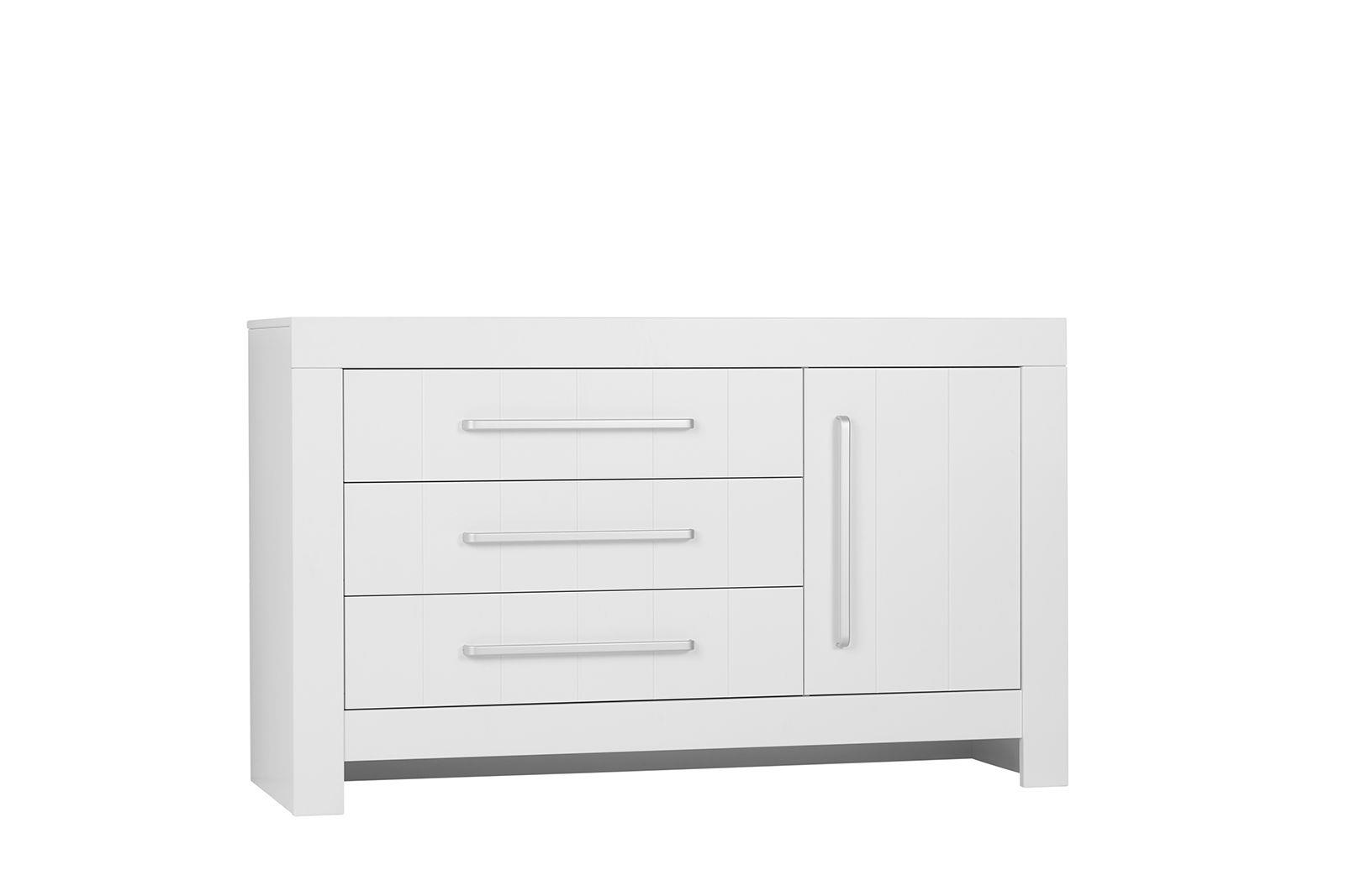 Komoda 1-drzwiowa z szufladami CALMO 156 cm biała
