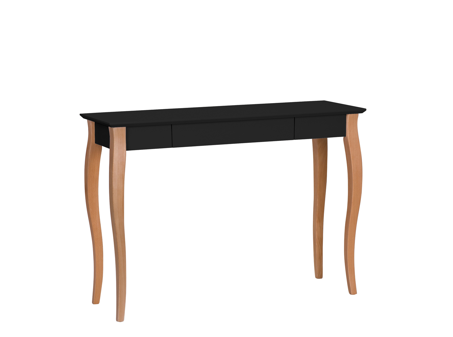 Biurko z szufladą LILLO 105x40 czarny blat/drewniane nogi