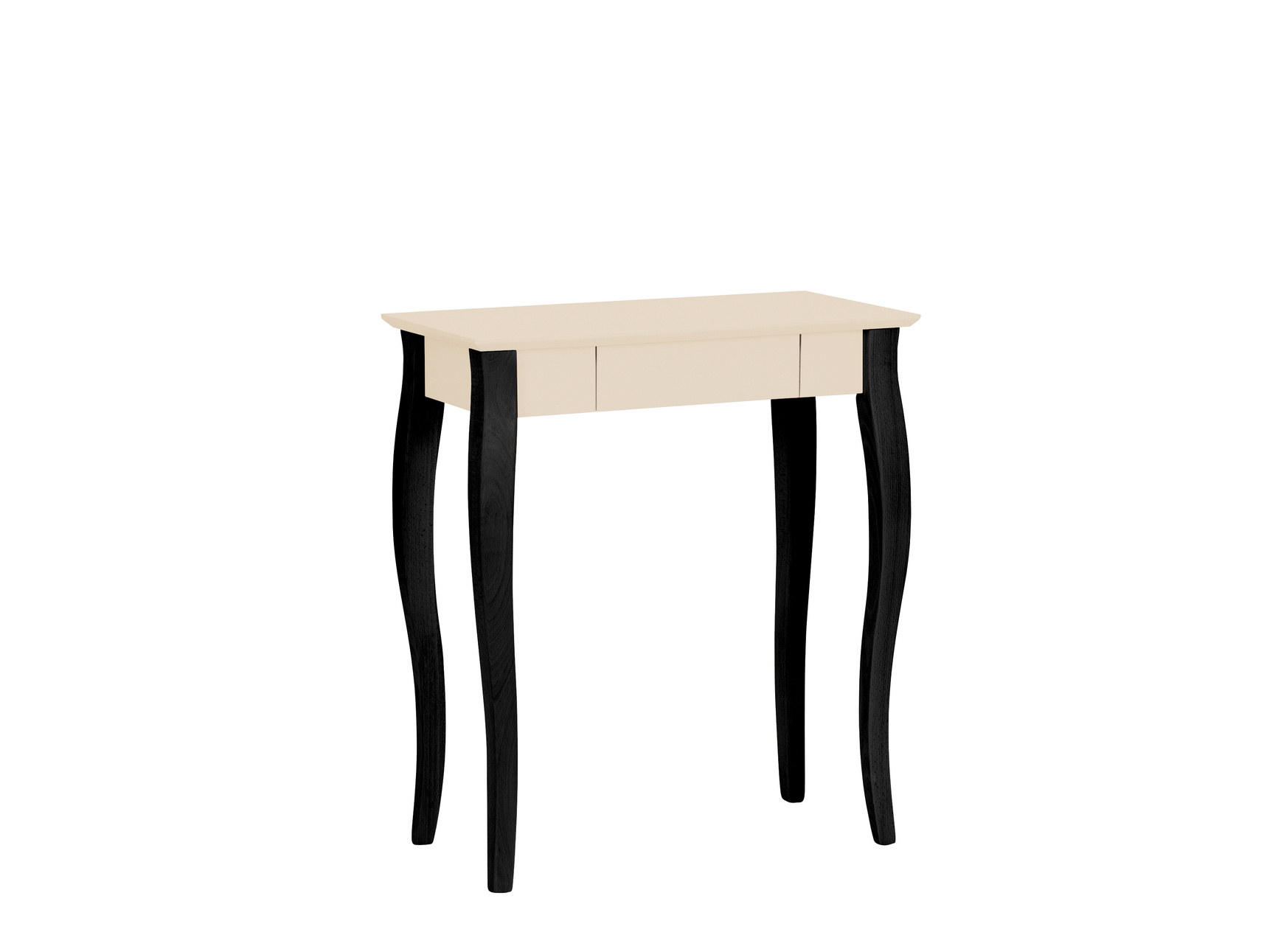 Biurko z szufladą LILLO 65x40 kremowy blat/czarne drewniane nogi Biurko z szufladą LILLO 65x40 kremowy blat/czarne drewniane nogi
