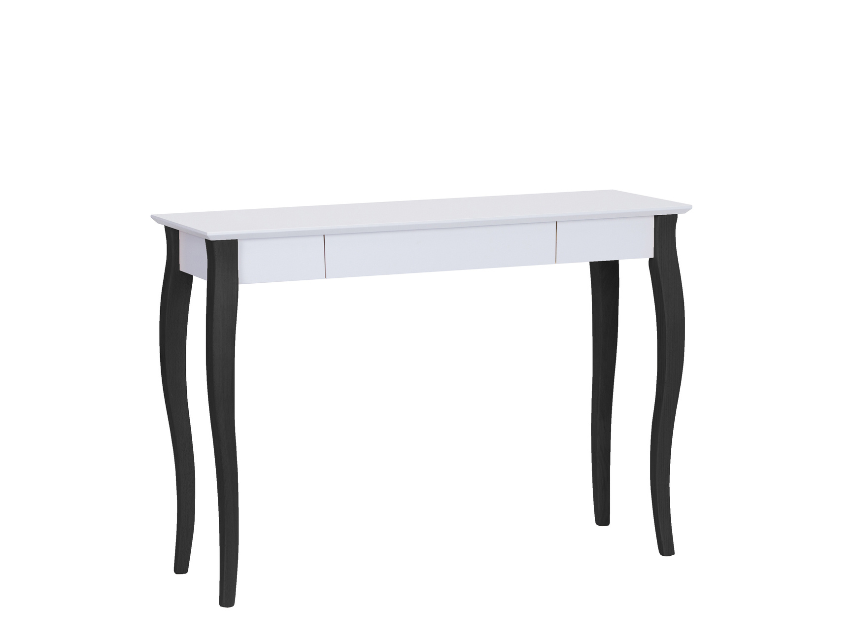 Biurko z szufladą LILLO 105x40 biały blat/czarne drewniane nogi