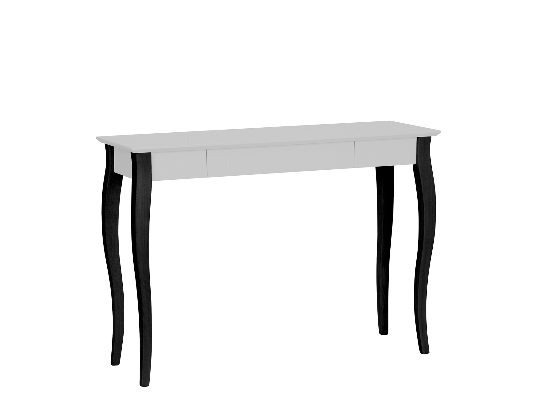 Biurko z szufladą LILLO 105x40 jasnoszary blat/czarne drewniane nogi