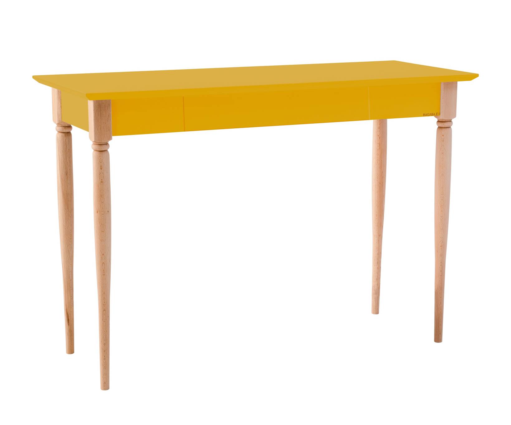 Biurko z szufladą MAMO 105x40 żółty blat/drewniane nogi Biurko z szufladą MAMO 105x40 żółty blat/drewniane nogi