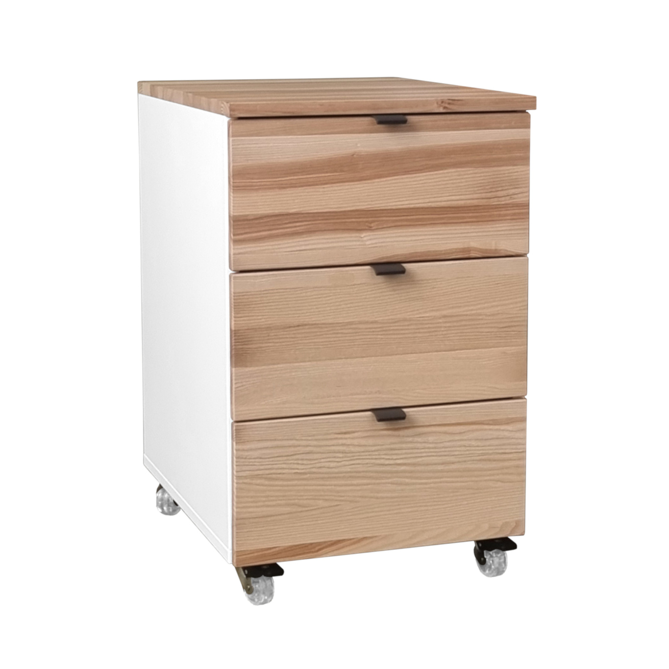 Kontenerek pod biurko z szufladami LUKA na kółkach 41x50 biały/naturalny jesion Kontenerek pod biurko z szufladami LUKA na kółkach 41x50 biały/naturalny jesion