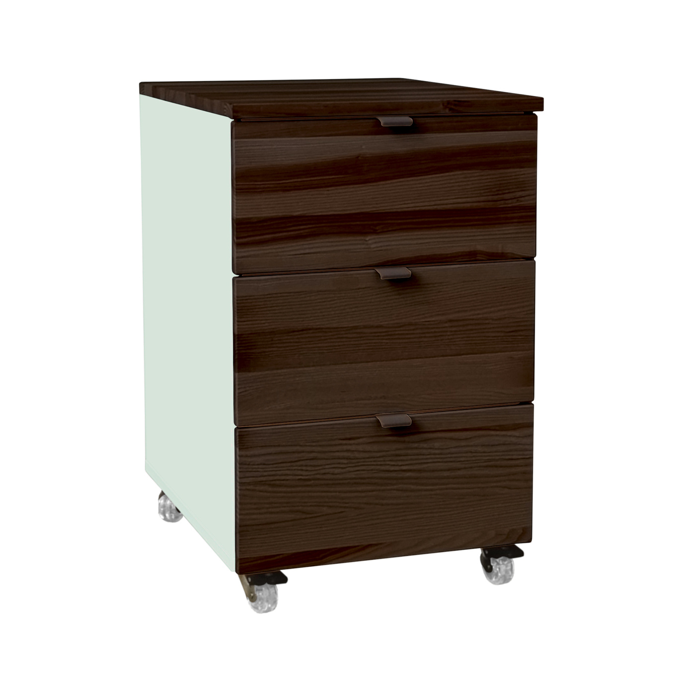 Kontenerek pod biurko z szufladami LUKA na kółkach 41x50 miętowy/kolor orzech