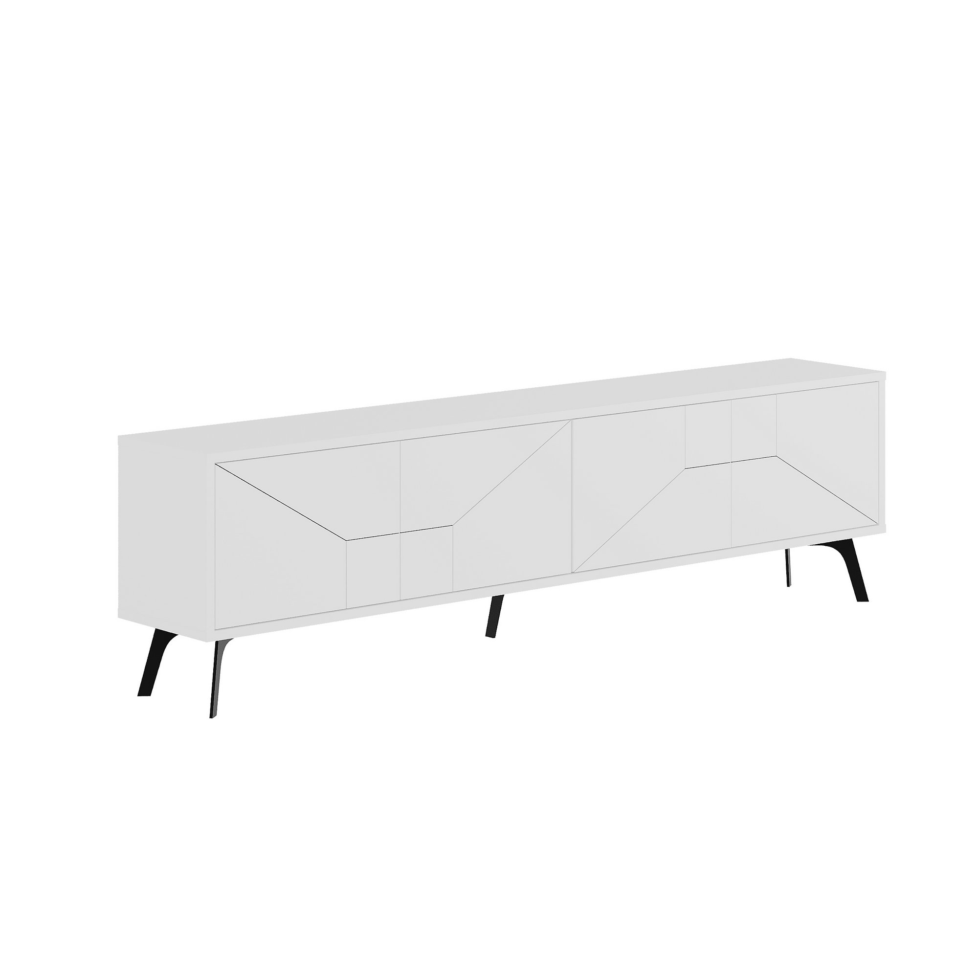 Szafka RTV 4-drzwiowa DUNE 180 cm biała Szafka RTV 4-drzwiowa DUNE 180 cm biała