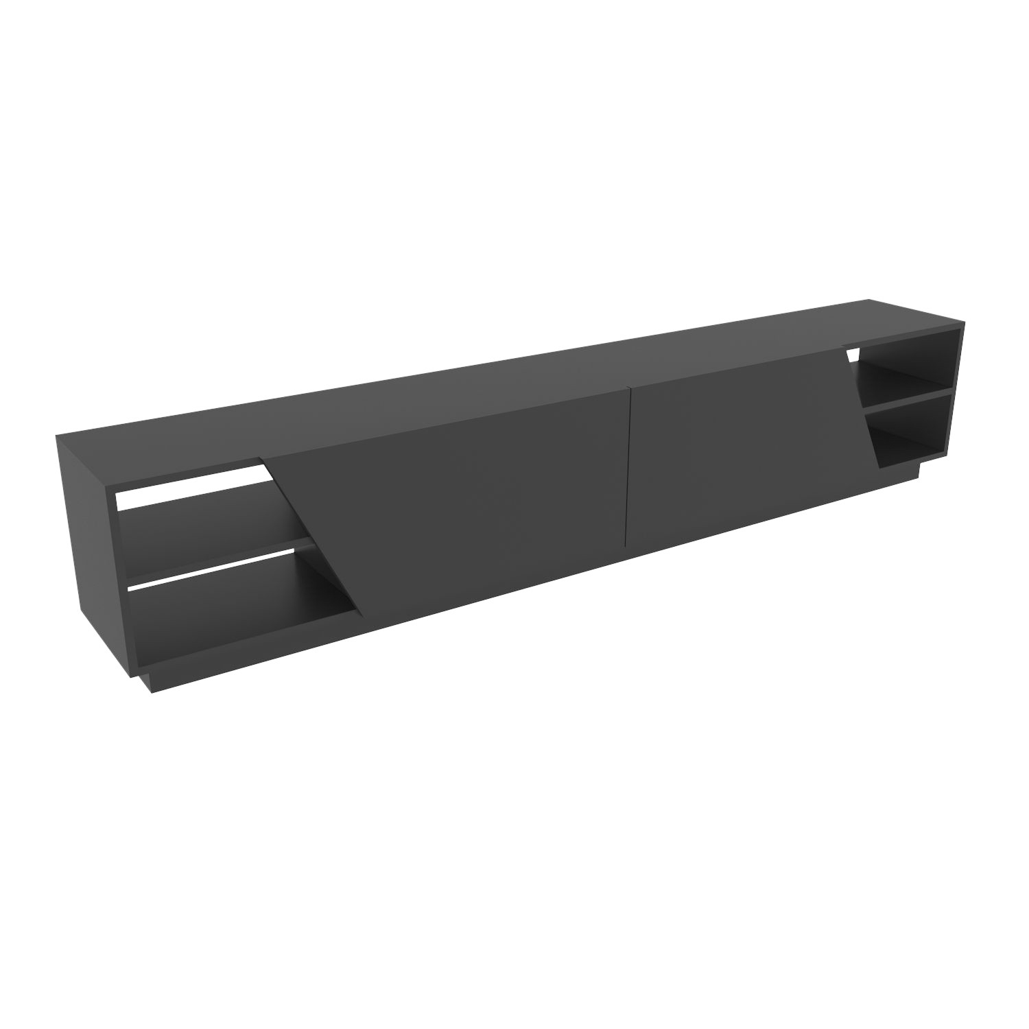 Szafka RTV 2-drzwiowa RHODES 240 cm antracytowa Szafka RTV 2-drzwiowa RHODES 240 cm antracytowa