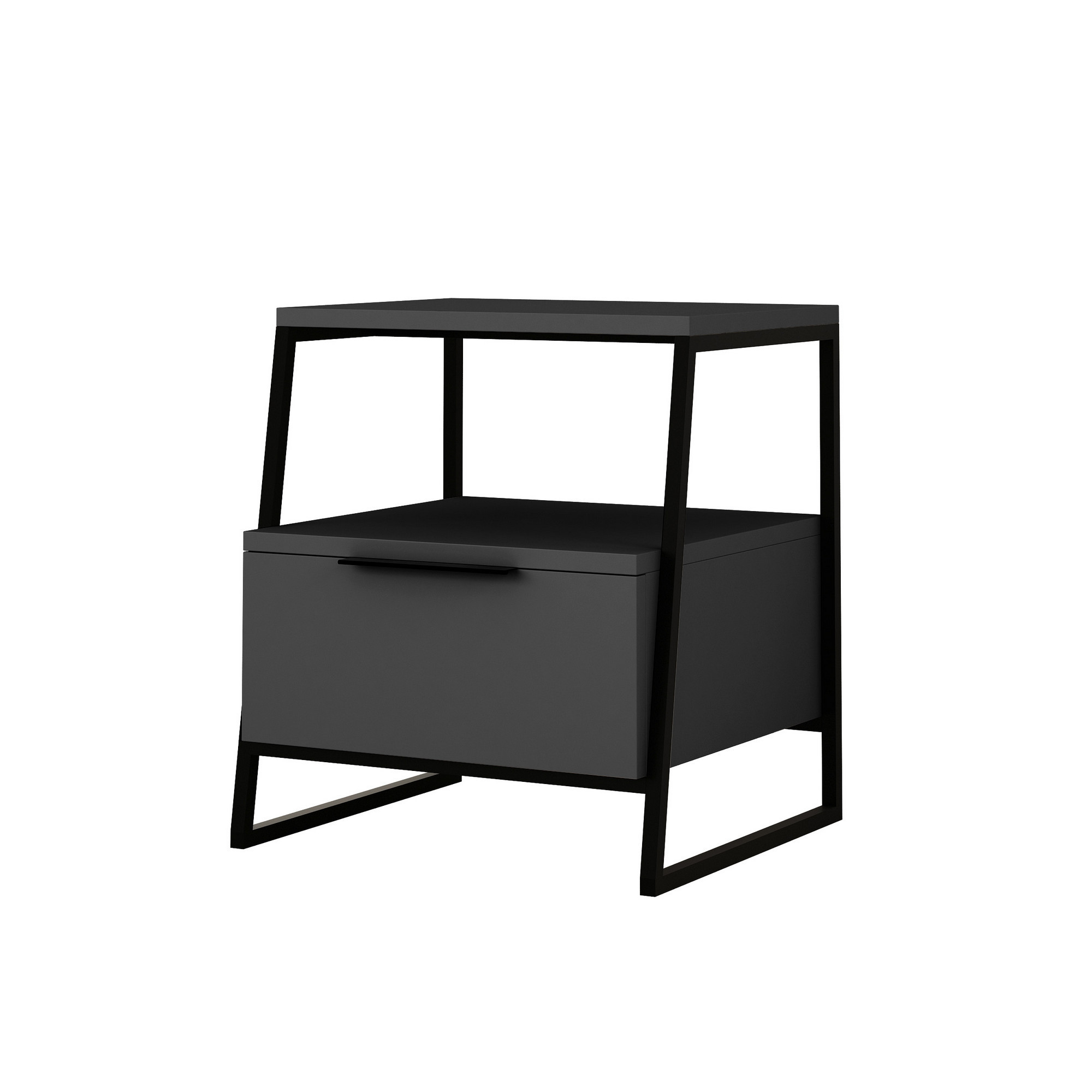 Szafka nocna z klapą PAL SZ45 G40 W50 metalowy stelaż antracytowa Szafka nocna z klapą PAL SZ45 G40 W50 metalowy stelaż antracytowa
