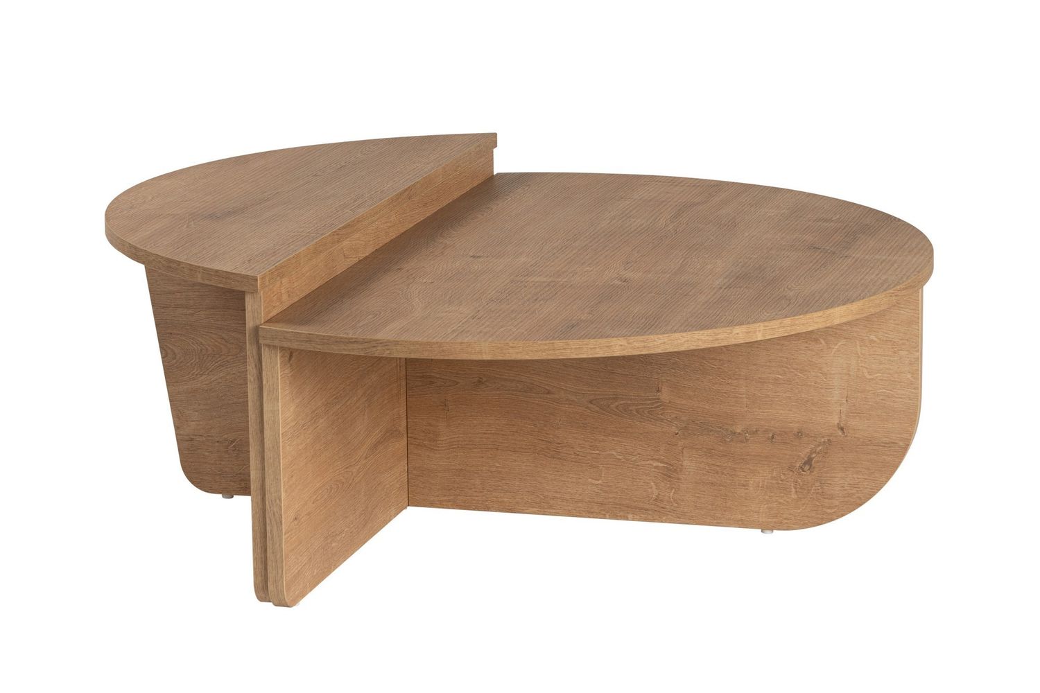 Stolik kawowy 2-elementowy ORION 90x90 cm dąb naturalny Stolik kawowy 2-elementowy ORION 90x90 cm dąb naturalny