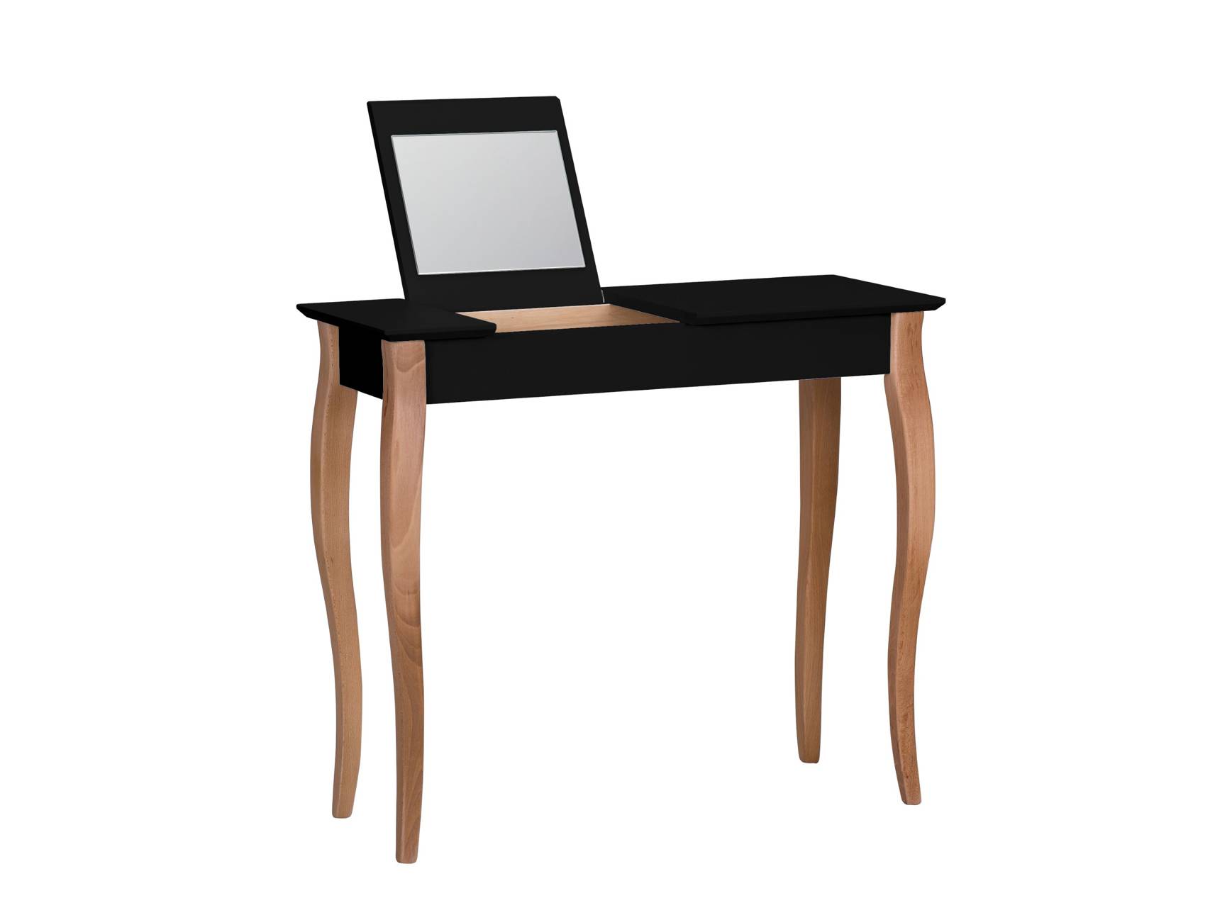 Toaletka z lustrem LILLO 85x35cm czarny naturalny Toaletka z lustrem LILLO 85x35cm czarny naturalny
