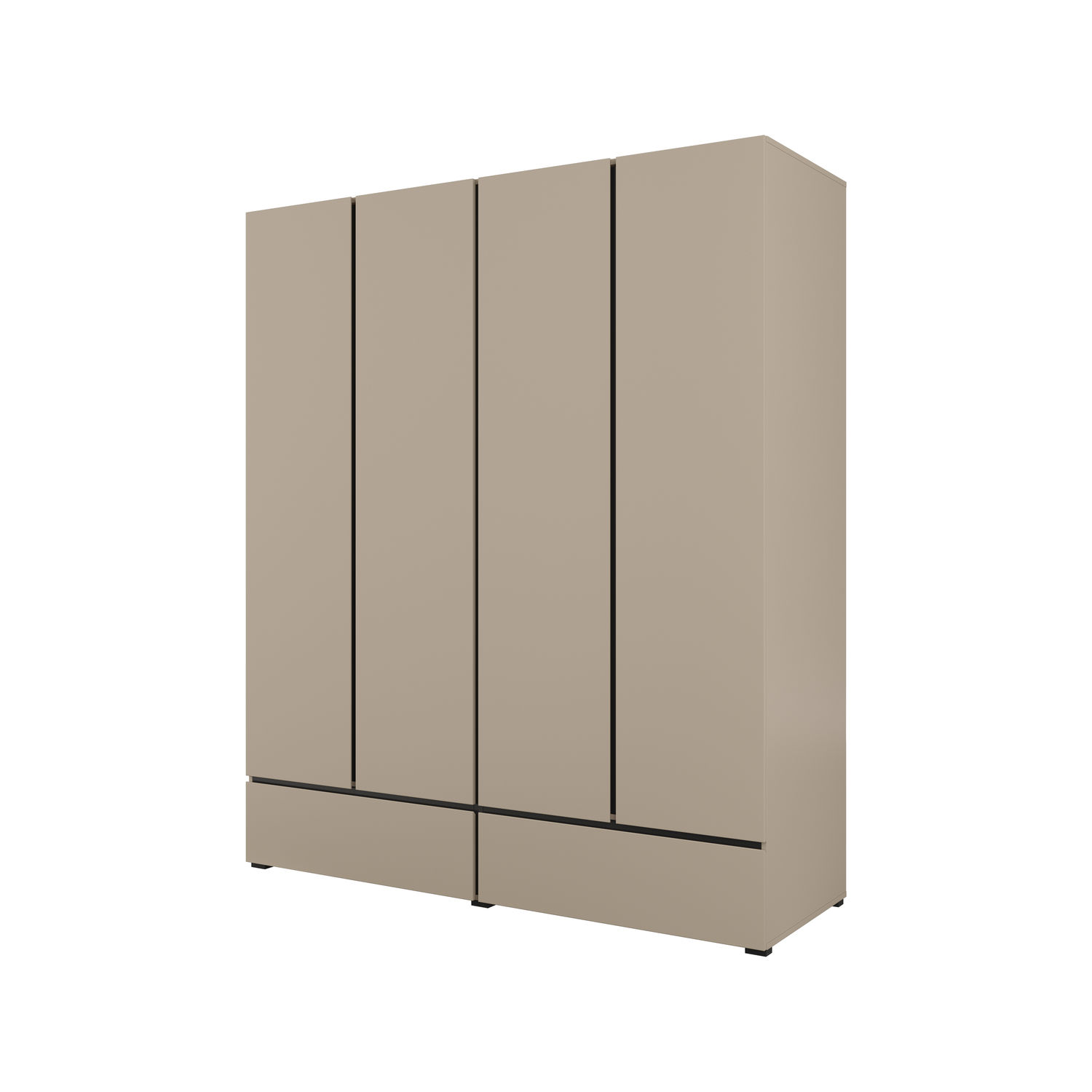 Szafa 4-drzwiowa z szufladami CROSS S 180x210 congo beżowo-szara