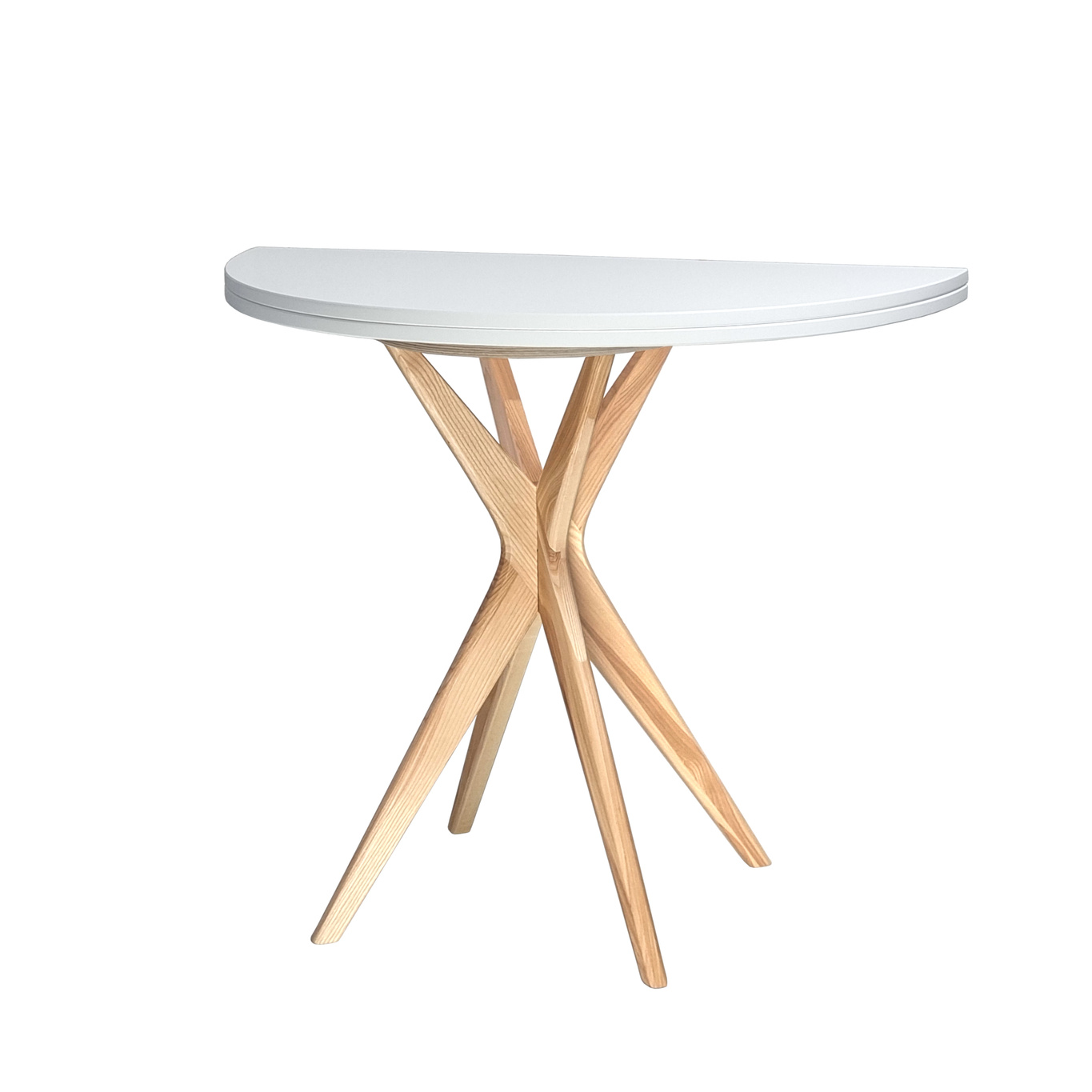 Stół półokrągły rozkładany JUBI śr. 90cm biały