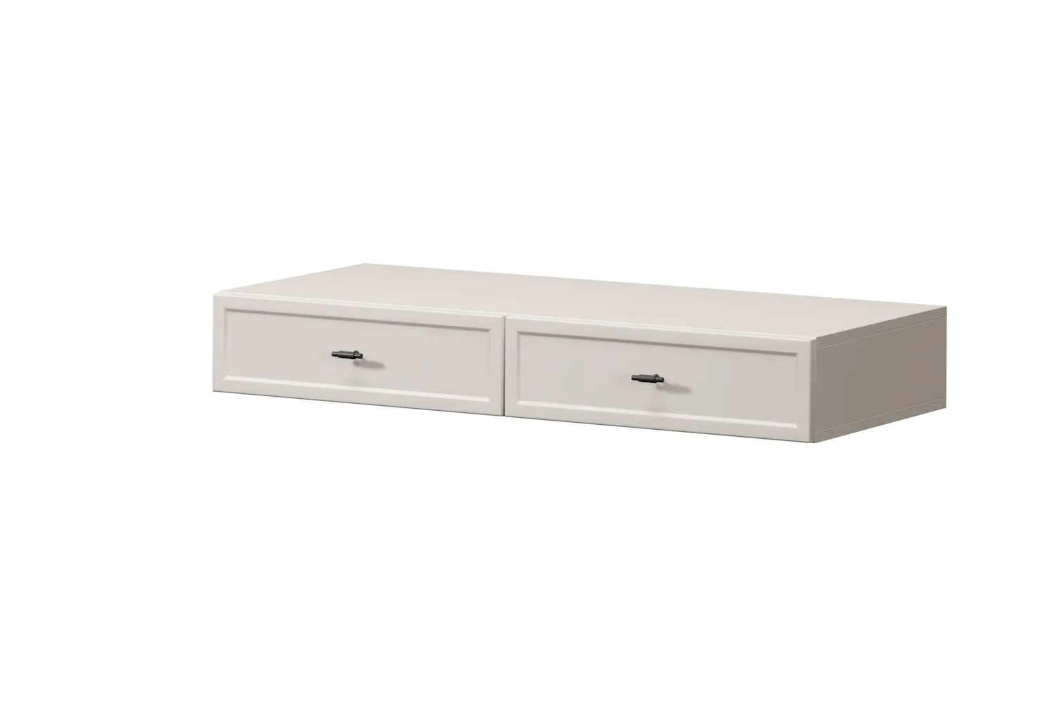 Toaletka wisząca z 2 szufladami LORINI 100 - cashmere uchwyt T-bar czarny Toaletka wisząca z 2 szufladami LORINI 100 - cashmere uchwyt T-bar czarny
