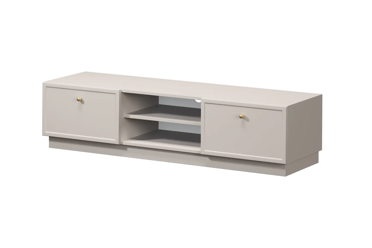 Szafka RTV z 2 szufladami LORINI 150 - cashmere gałka złota cokół