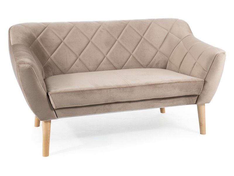 Sofa 2-osobowa KARO 2 VELVET Bluvel 40 ciemny beż buk Signal Sofa 2-osobowa KARO 2 VELVET Bluvel 40 ciemny beż buk Signal