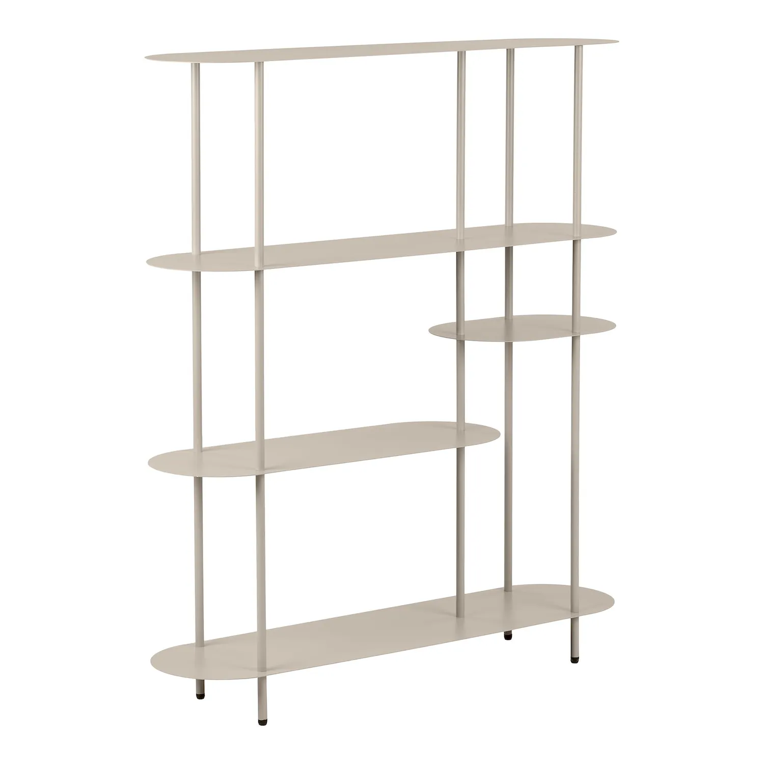 Regał metalowy z 5 półkami RIETI SZ118xW139 asymetryczny piaskowy Regał metalowy z 5 półkami RIETI SZ118xW139 asymetryczny piaskowy