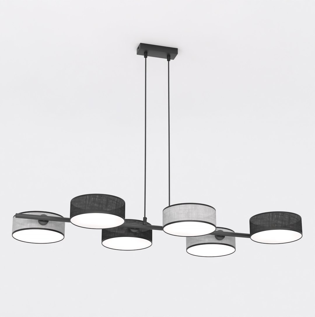 Lampa wisząca DRUMZ 6 MIX2 abażur czarny szary