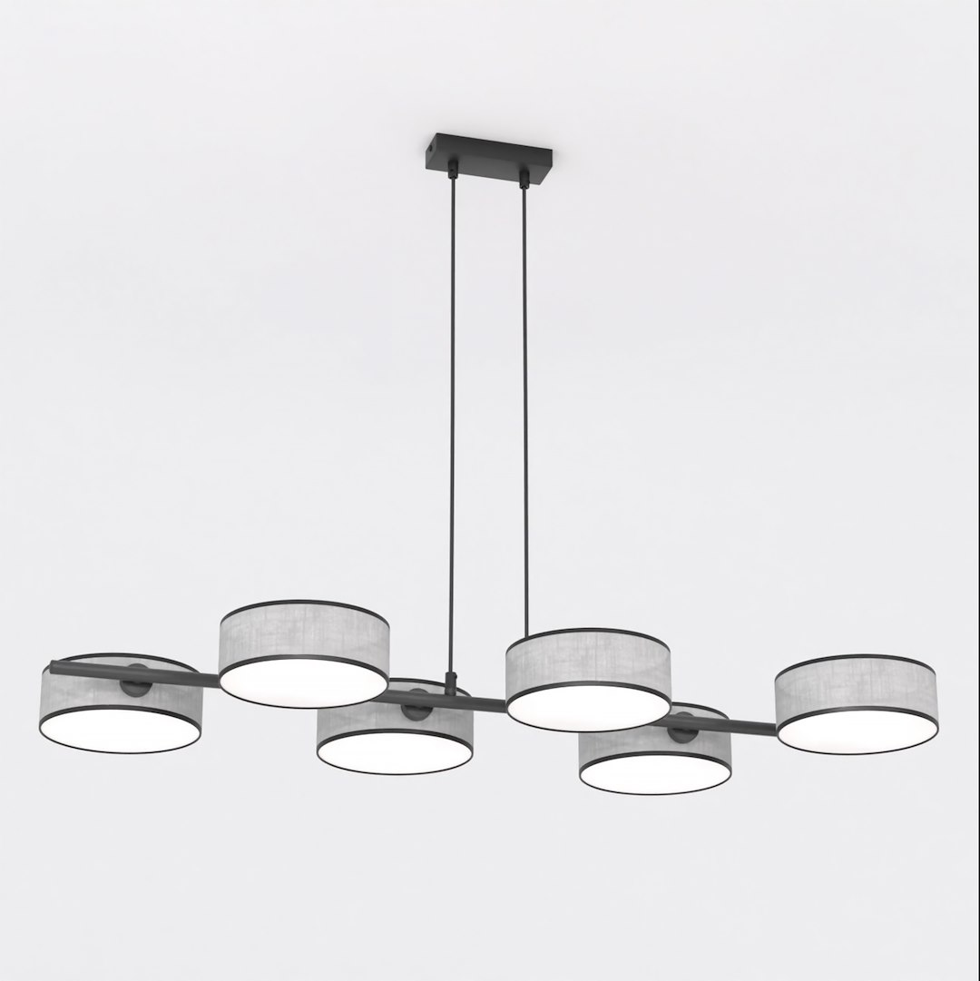 Lampa wisząca DRUMZ 6 abażur szary