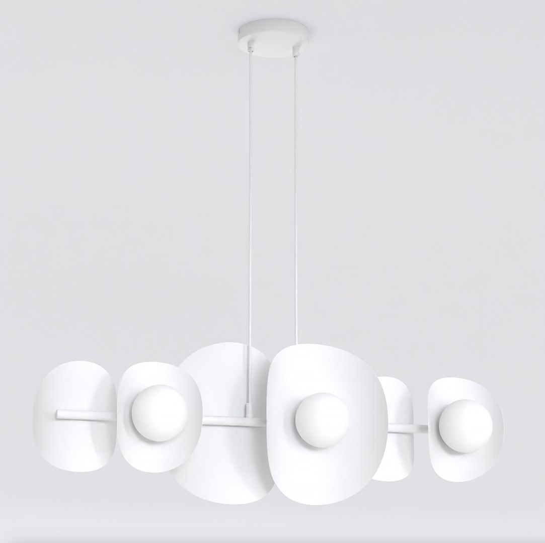 Lampa wisząca metalowa ELEMENTI 6 biała Lampa wisząca metalowa ELEMENTI 6 biała