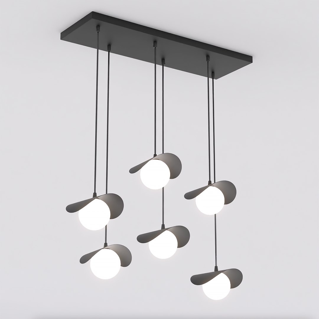 Lampa wisząca metalowa RITUAL 6 czarna