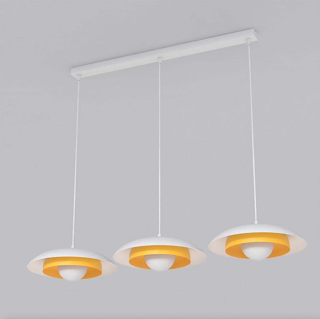 Lampa wisząca metalowa SKIN 3 WH pomaranczowo - biała