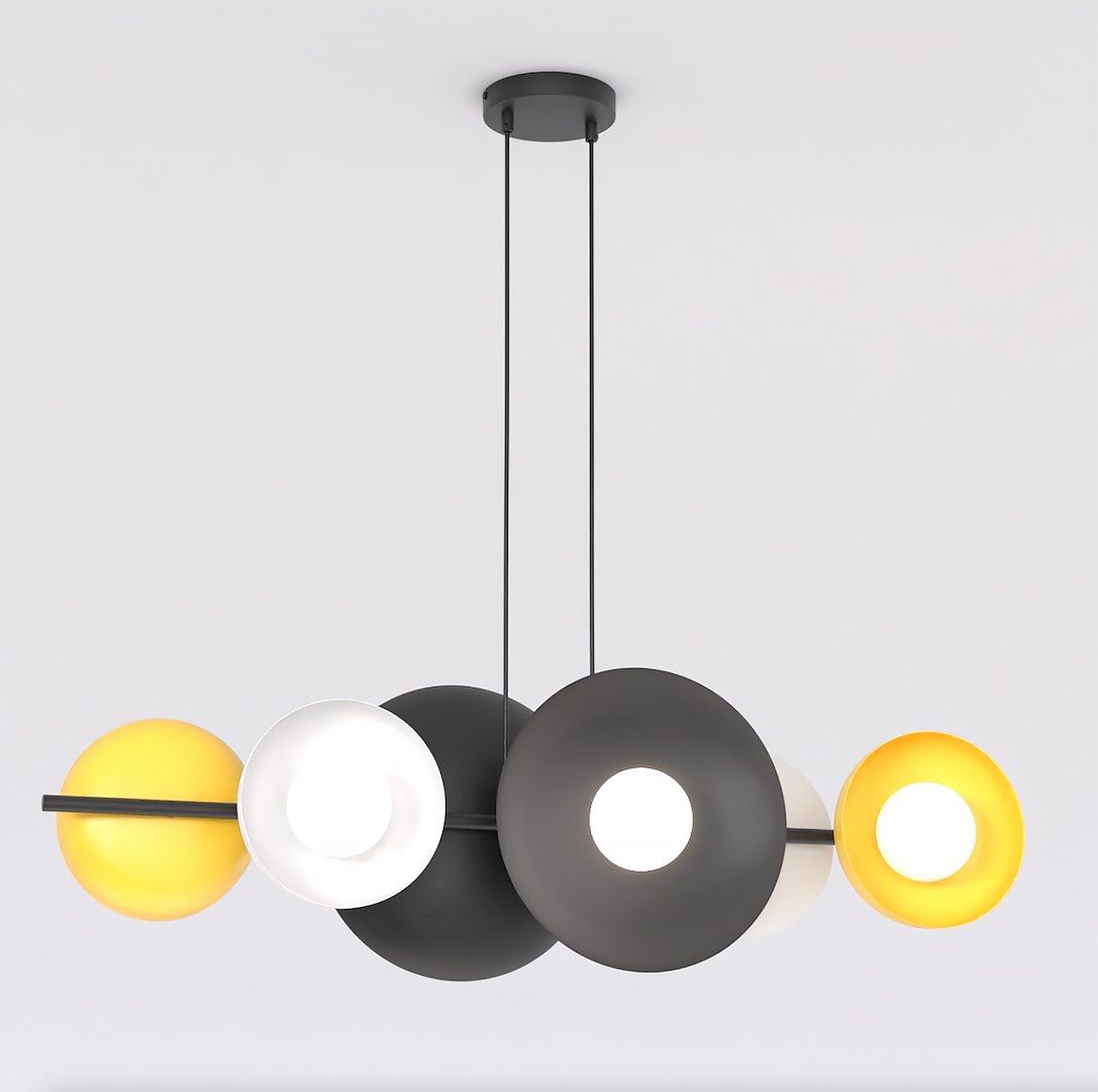 Lampa wisząca metalowa VOLUM 6 BL MIX wielokolorowa