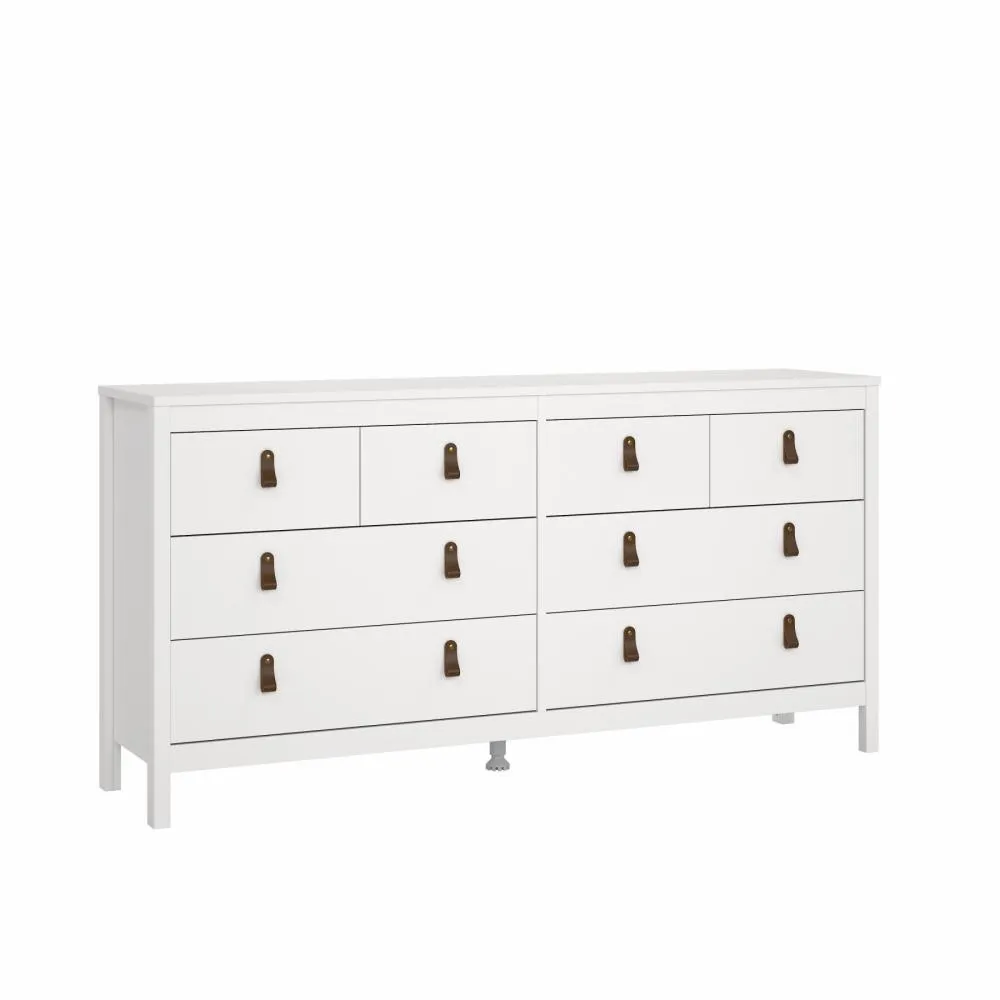 Podwójna komoda 4+4 szuflady MADRID 160 cm białe