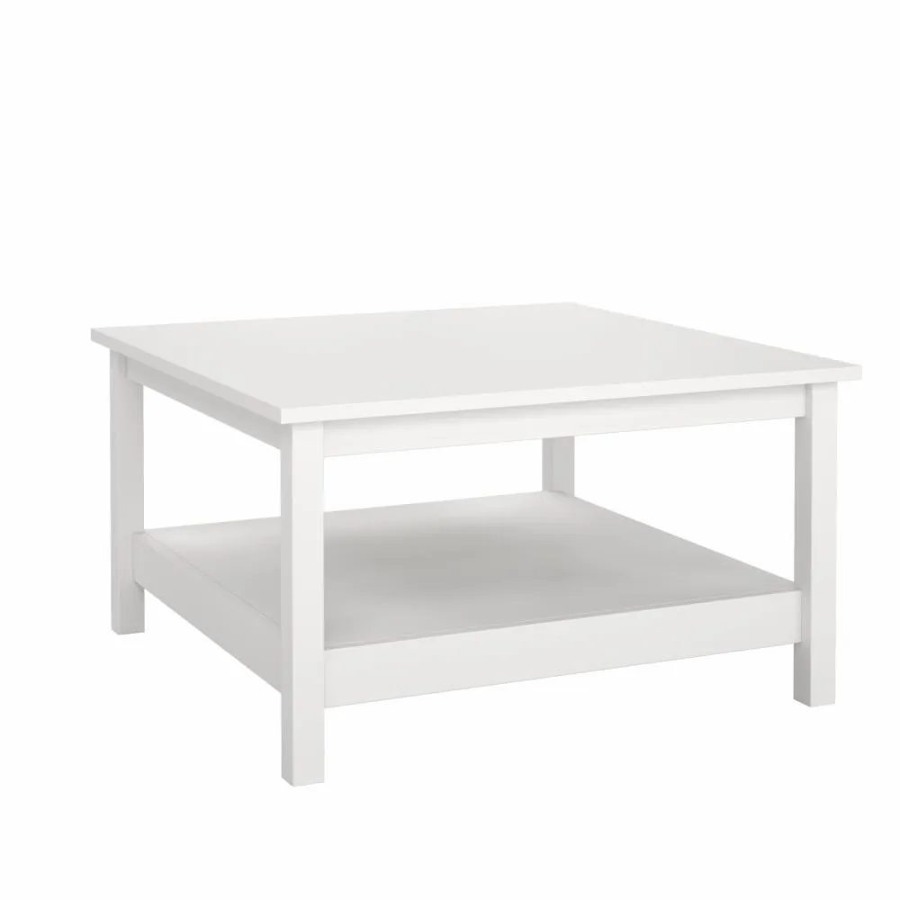 Stolik kawowy z półką MADRID 80cm biały Stolik kawowy z półką MADRID 80cm biały