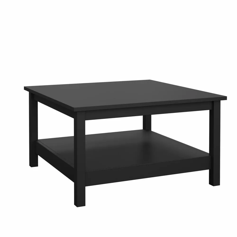 Stolik kawowy z półką MADRID 80cm czarny mat
