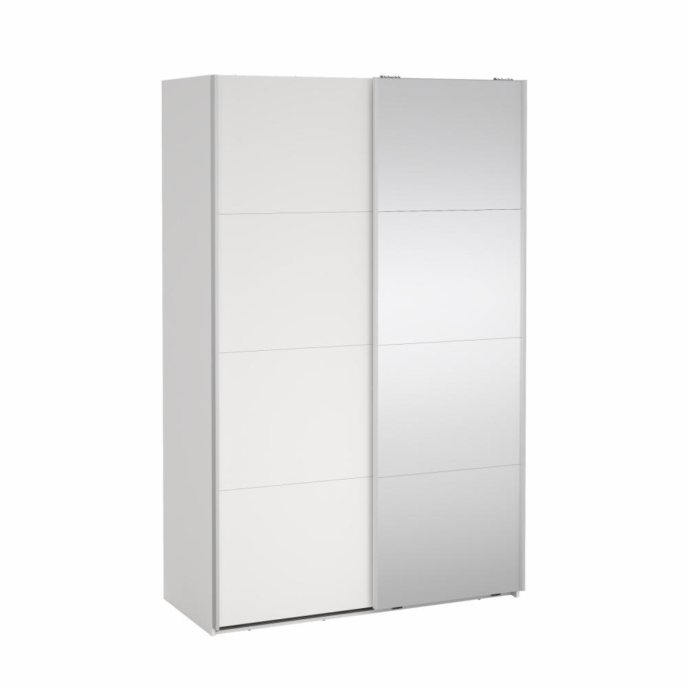 Szafa przesuwna 2-drzwiowa z lustrem BERGAMO 140 x 220 cm biała