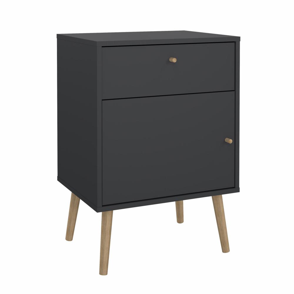 Szafka nocna BODO 1-drzwiowa z szufladą 50 cm szary mat Szafka nocna BODO 1-drzwiowa z szufladą 50 cm szary mat
