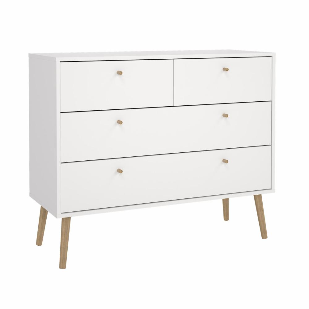 Komoda z 4 szufladami BODO 99 cm biała Komoda z 4 szufladami BODO 99 cm biała