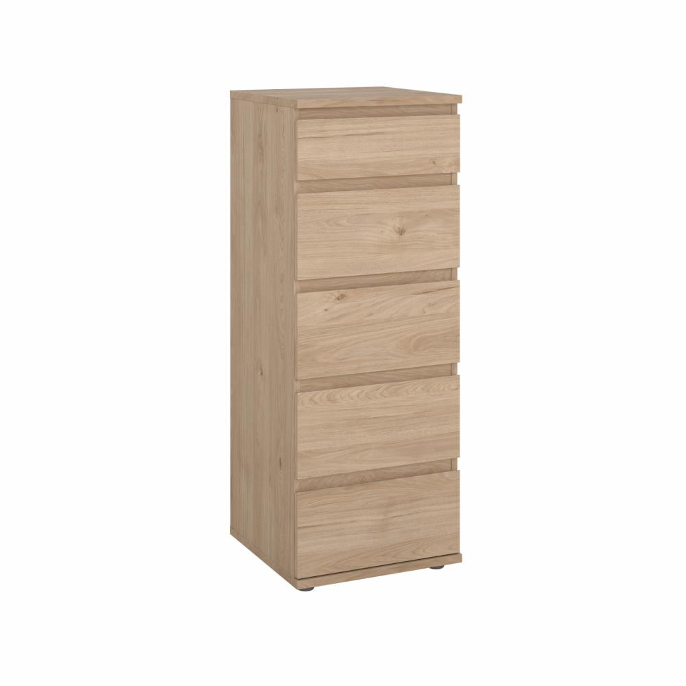 Komoda wąska z 5 szufladami NOVA 40 cm Jackson Hickory