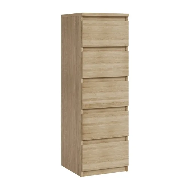 Komoda z 5 szufladami CHELSEA 42 cm Dąb Sonoma