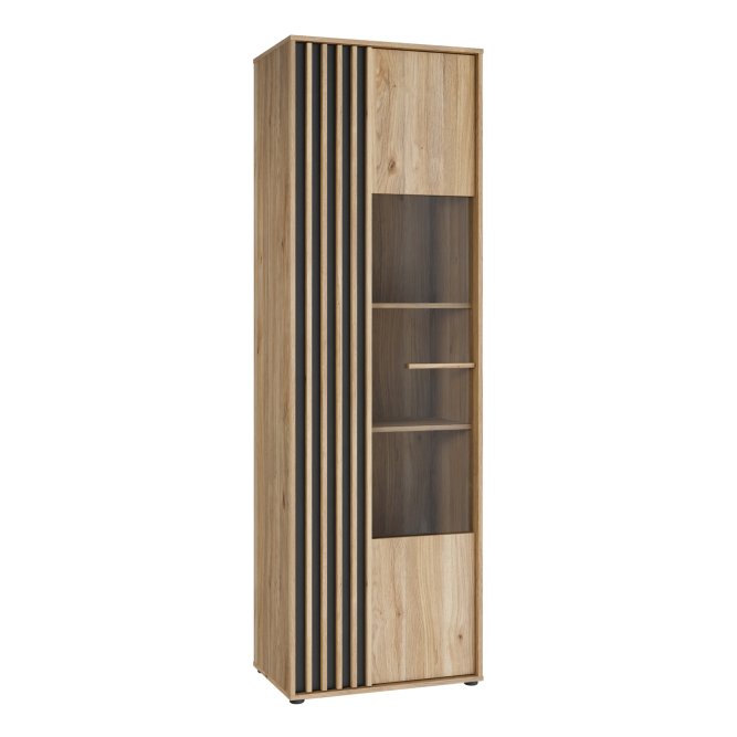 Witryna ARANK z oświetleniem 63 cm dąb mauvella czarny Witryna ARANK z oświetleniem 63 cm dąb mauvella czarny