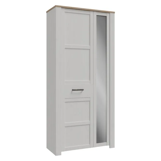 Szafa 2-drzwiowa CHISBURY z lustrem 94 cm Dąb Riviera Modrzew jasny Sibiu