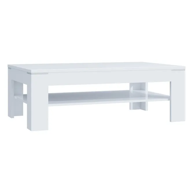 Stolik kawowy z półką SVOT22 COFFEE TABLES 75x120 Biały połysk