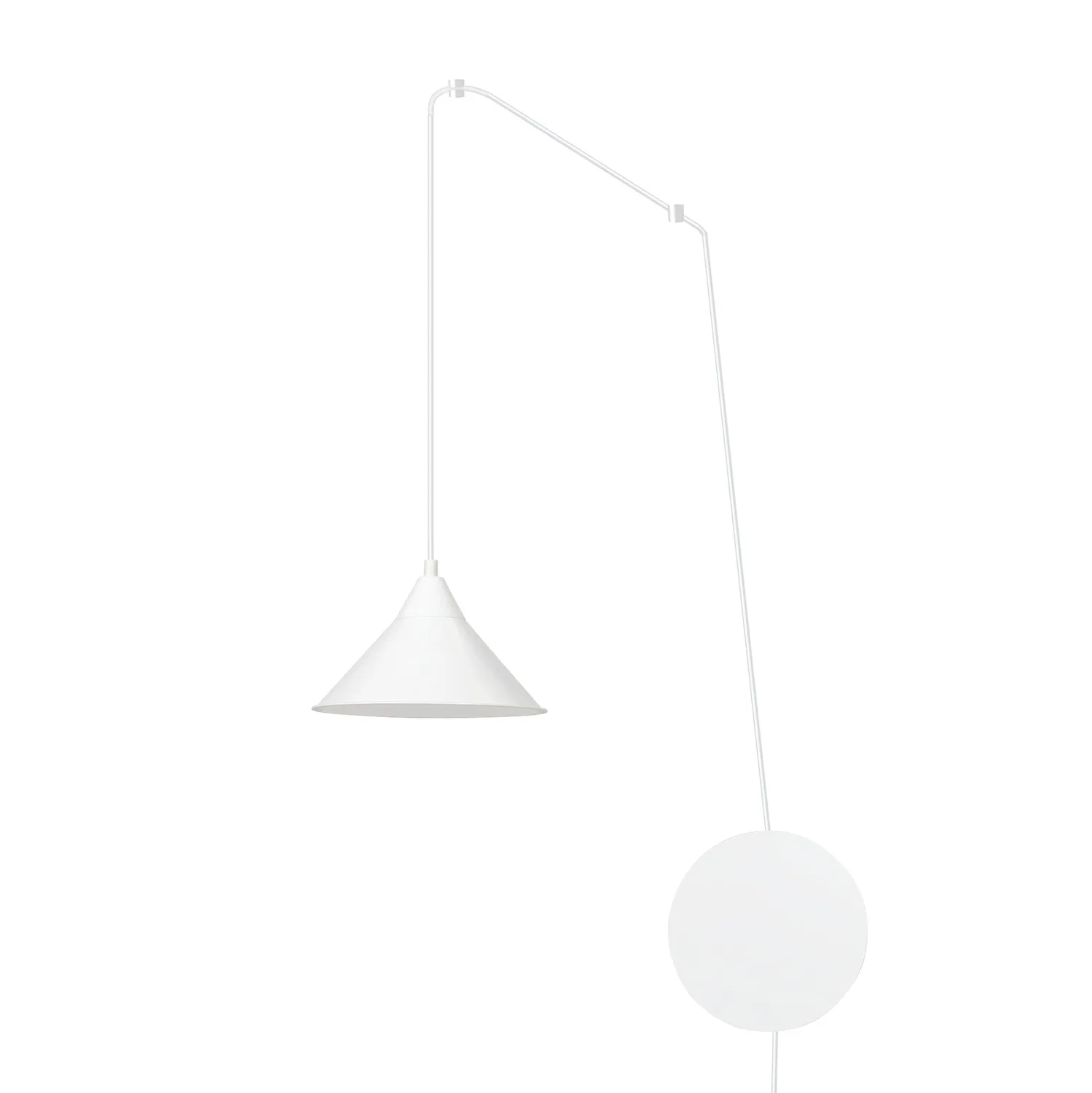 Lampa wisząca ABRAMO 1 z wtyczką do kontaktu biała