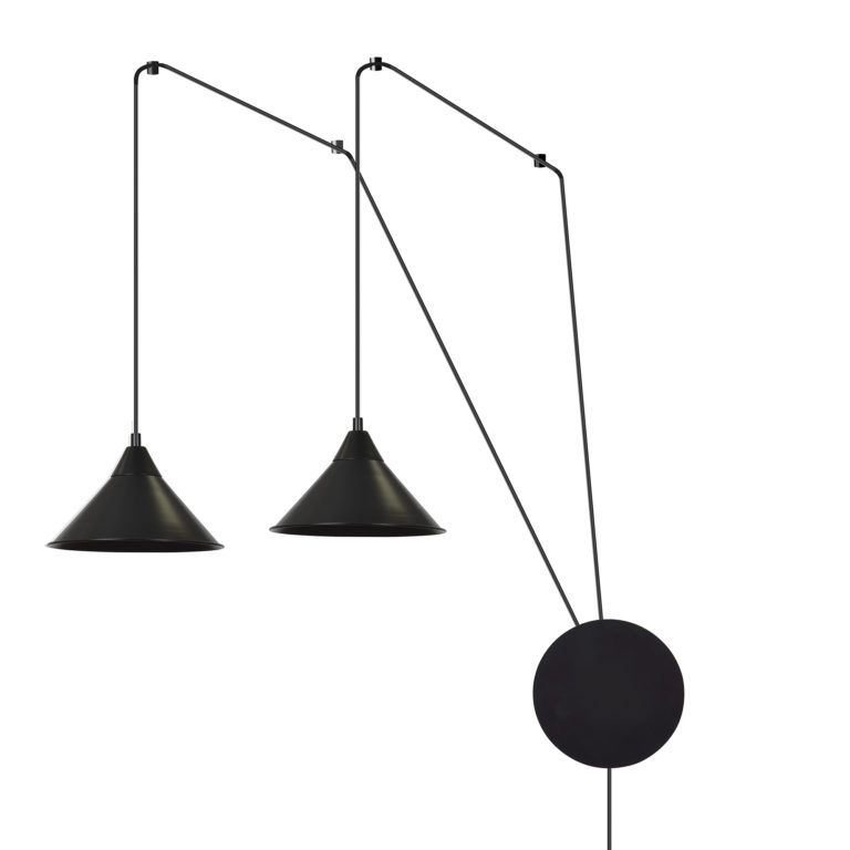 Lampa wisząca ABRAMO 2 z wtyczką do kontaktu czarna
