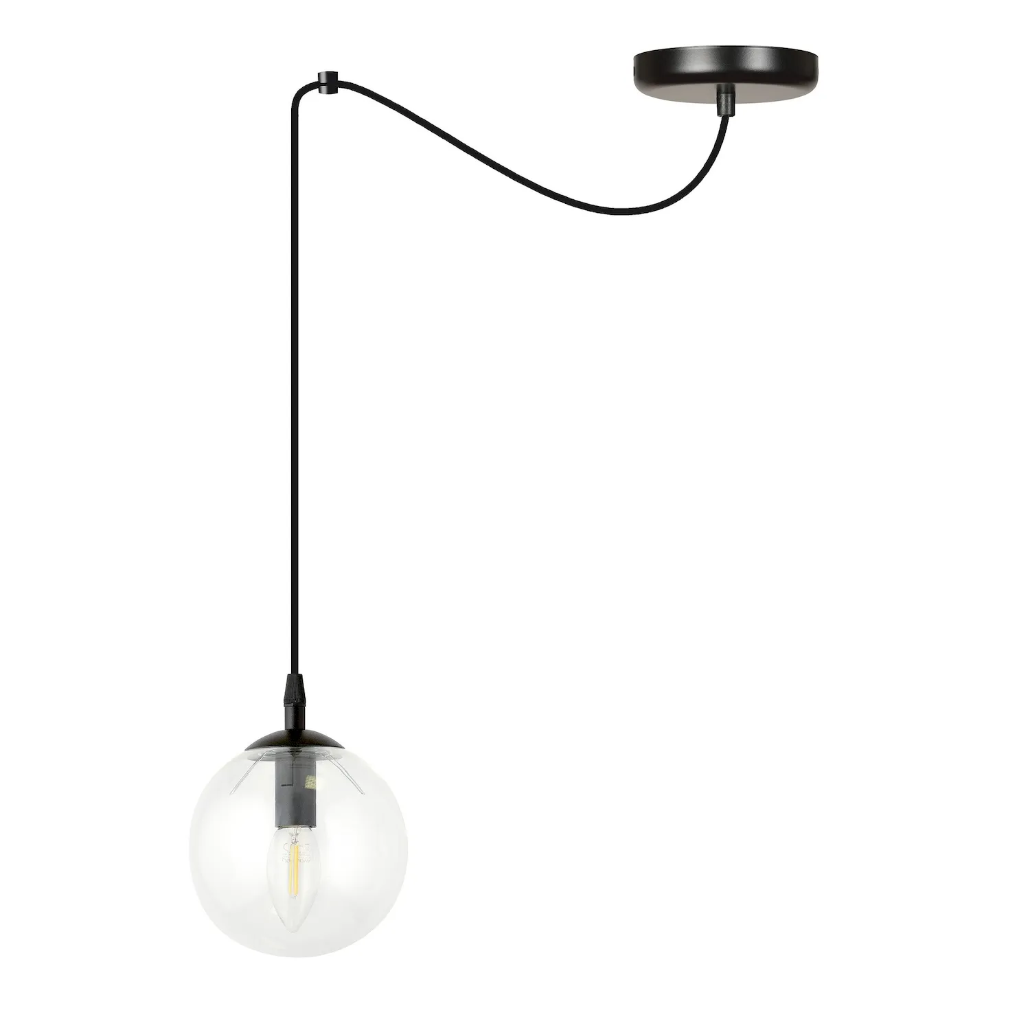 Lampa wisząca pająk GIGI 1 czarny transparentny Lampa wisząca pająk GIGI 1 czarny transparentny