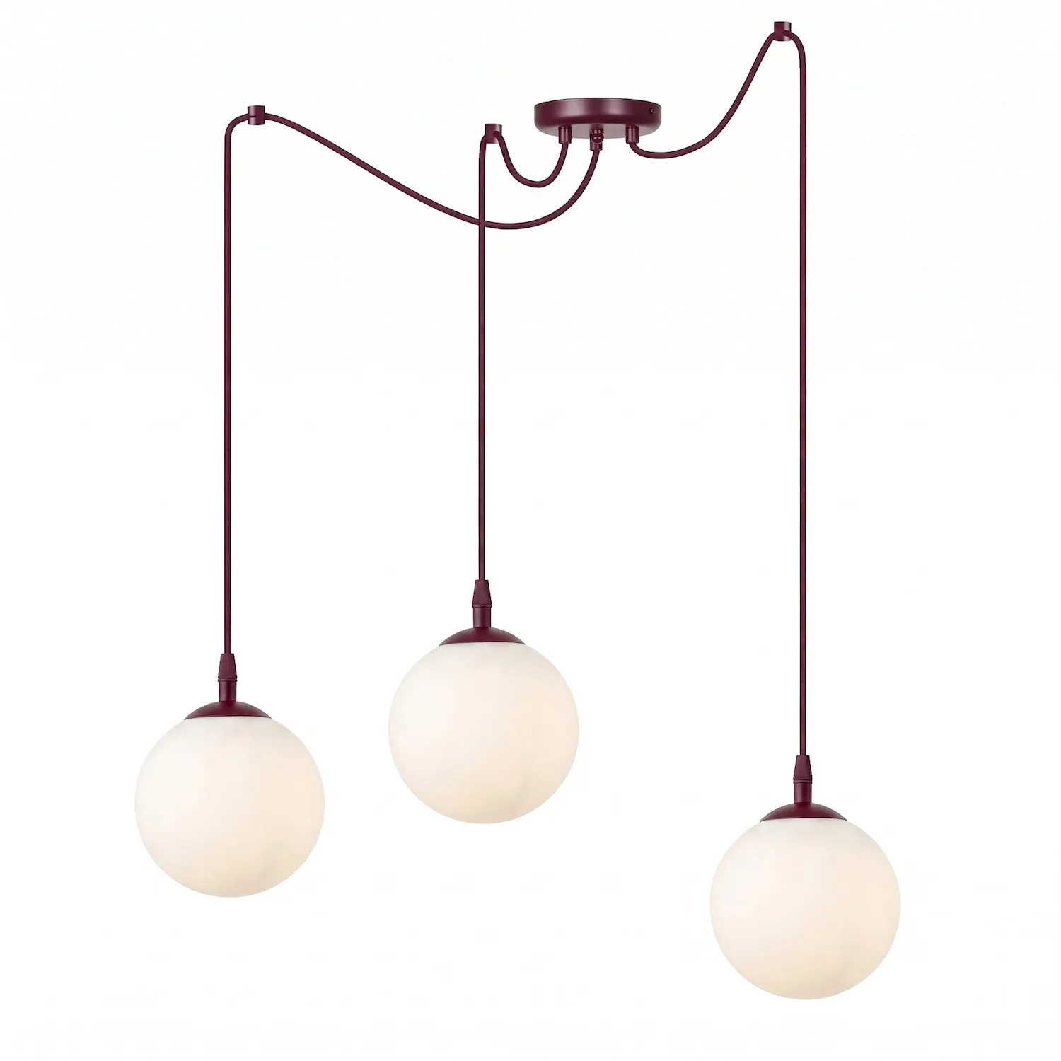 Lampa wisząca pająk GIGI 3 burgund biały Lampa wisząca pająk GIGI 3 burgund biały