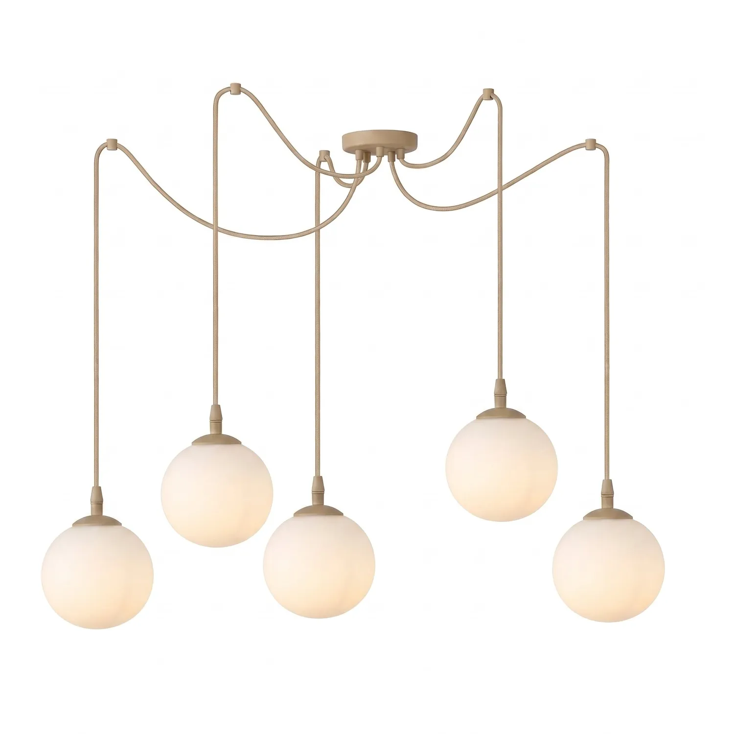 Lampa wisząca pająk GIGI 5 beżowy biały
