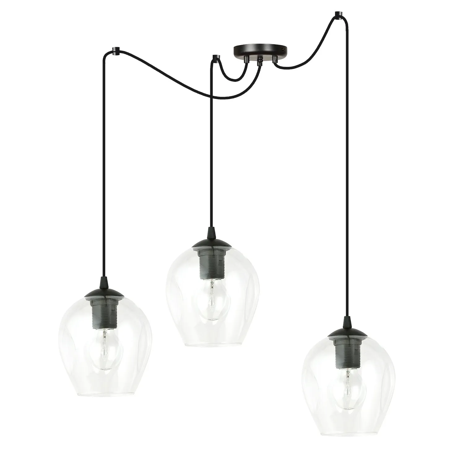 Lampa wisząca pająk LEVEL 3 czarny transparentny Lampa wisząca pająk LEVEL 3 czarny transparentny
