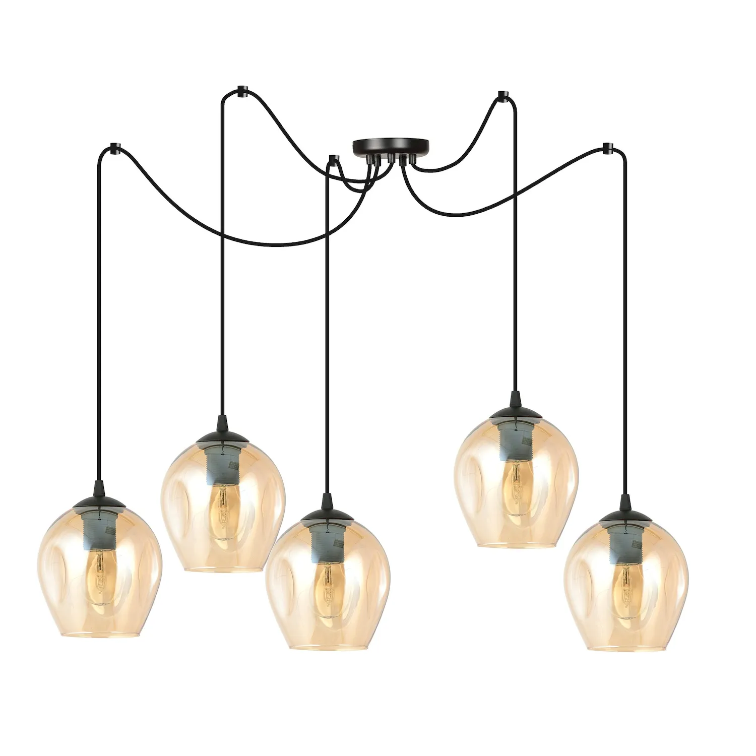 Lampa wisząca pająk LEVEL 5 czarny miodowy