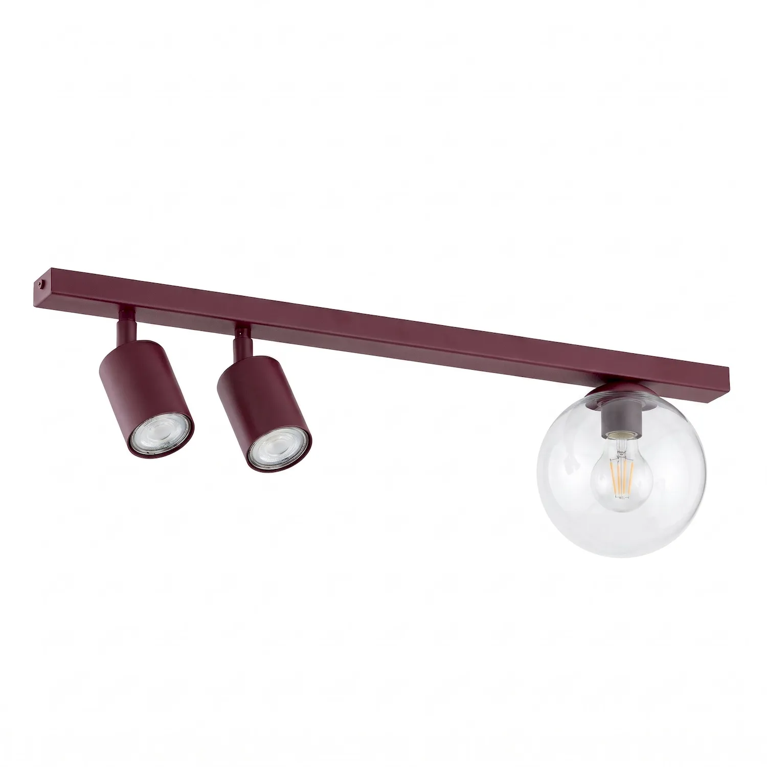 Lampa sufitowa BASTER 3 burgund transparentny Lampa sufitowa BASTER 3 burgund transparentny