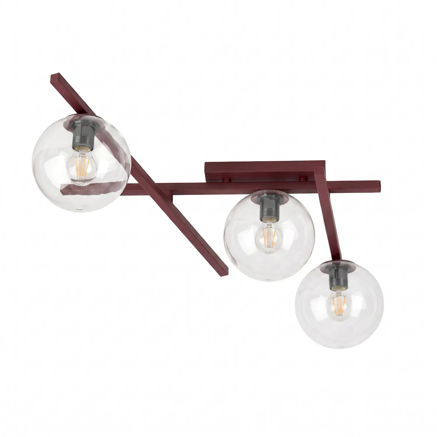Lampa sufitowa SMART 3 burgundowy transparentny Lampa sufitowa SMART 3 burgundowy transparentny