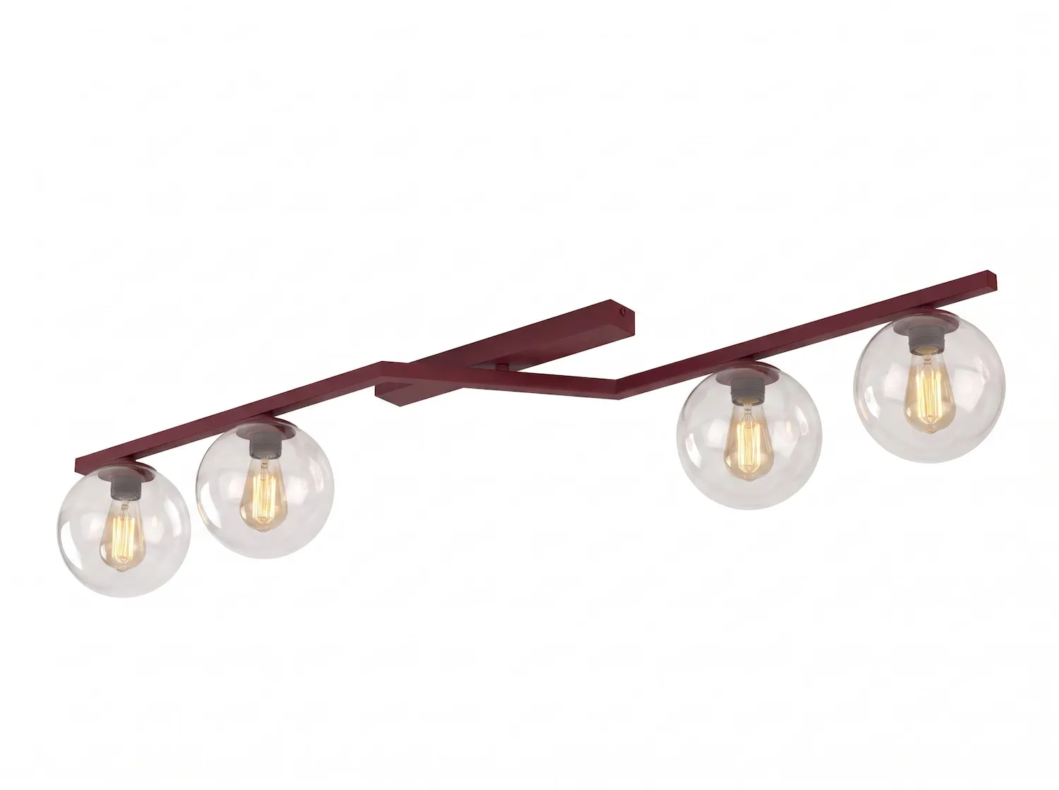Lampa sufitowa NATON 4  burgund transparentny