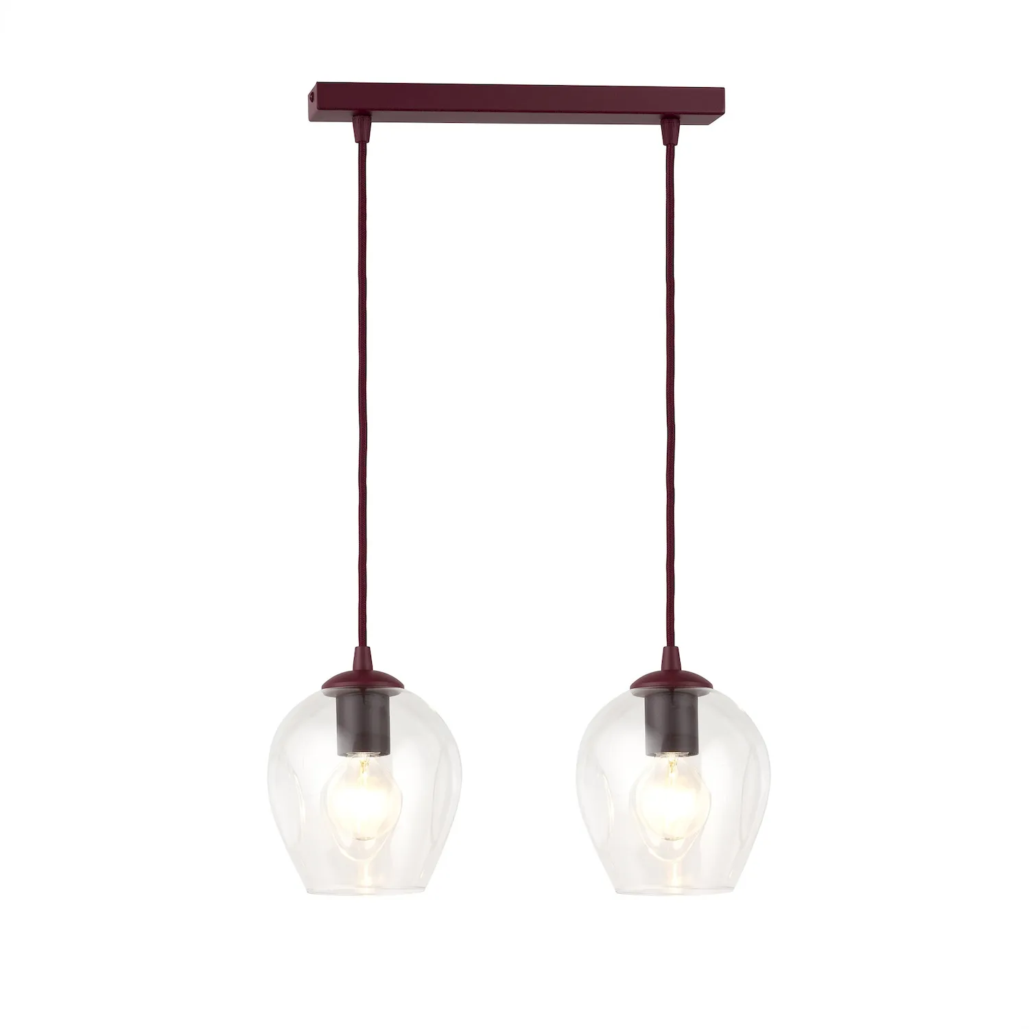Lampa sufitowa ISTAR 2 burgundowy transparentny